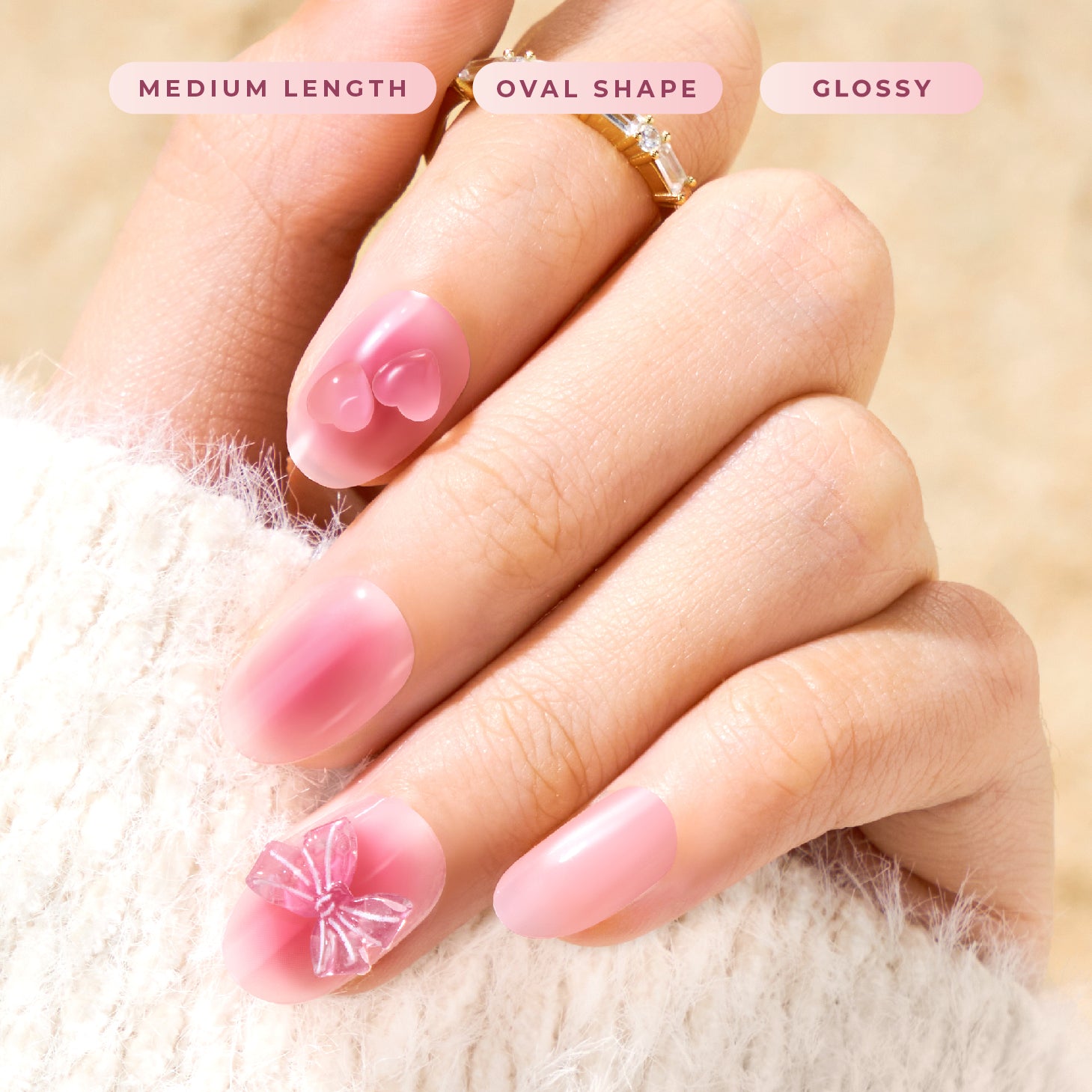 Eze Nails X Shannon Dorothea - Pink Blush in Coquette Spot On Manicure (Kuku Palsu Tempel)