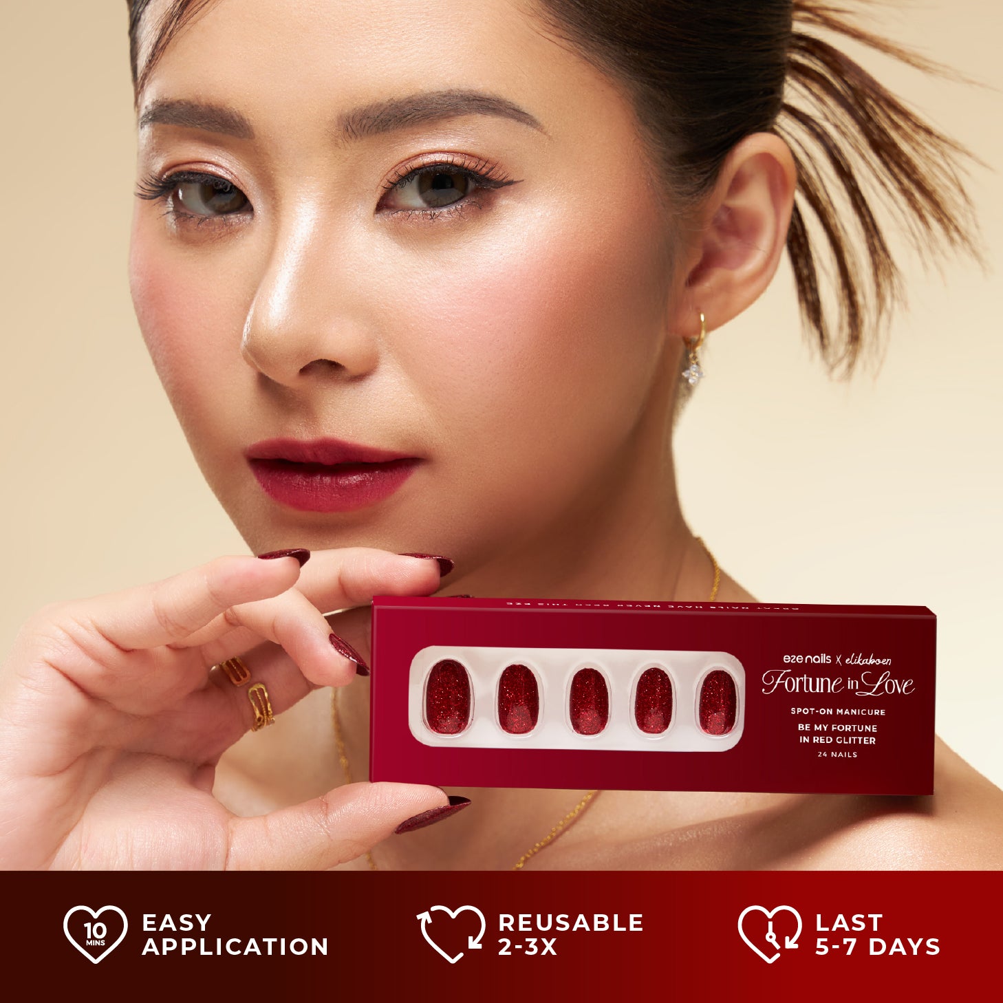 Be My Fortune In Red Glitter