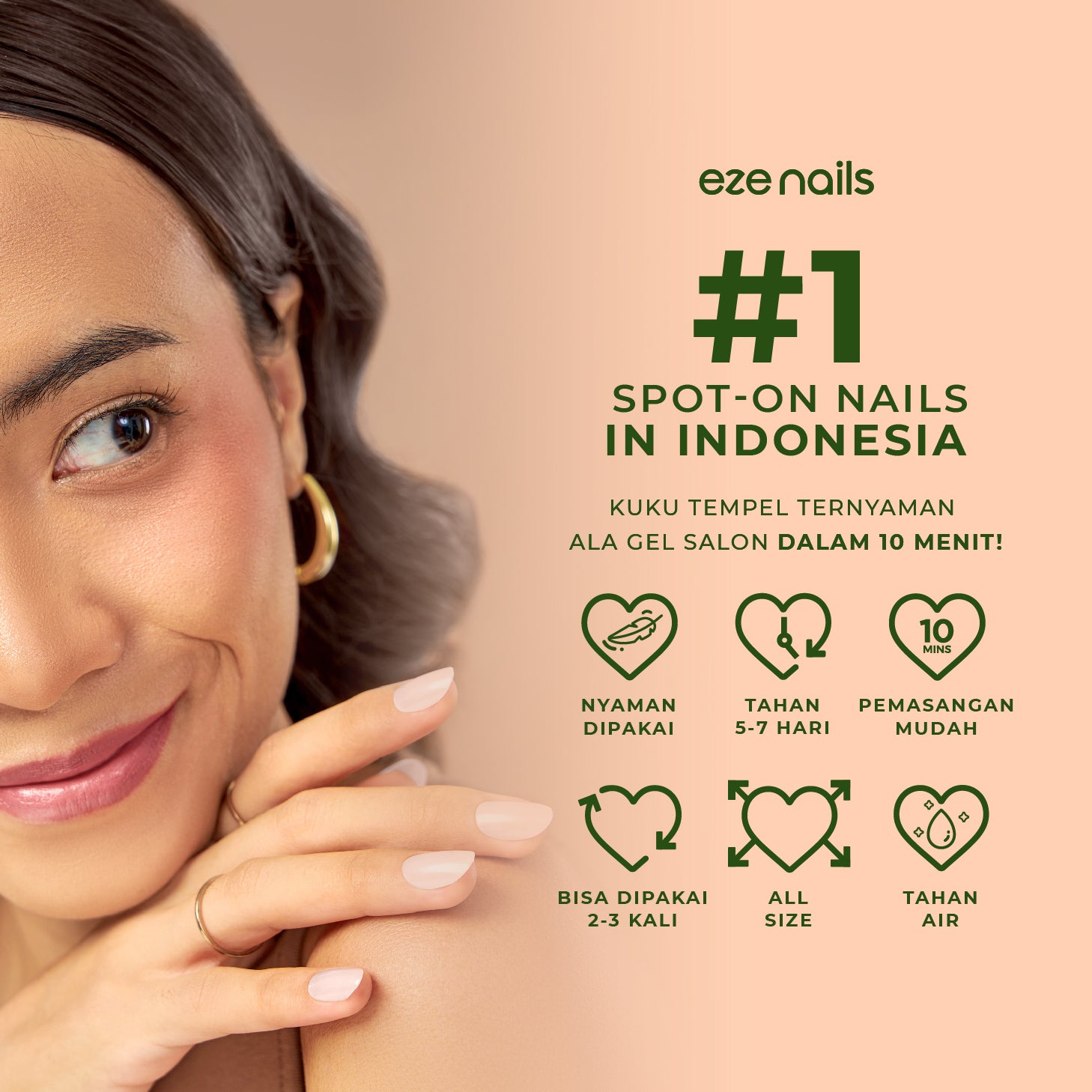 BUKBER NAILS BUNDLE BUY 4 GET 5 NAILS (4 Spot-On Nails + FREE 1 Nails) - Eze Nails