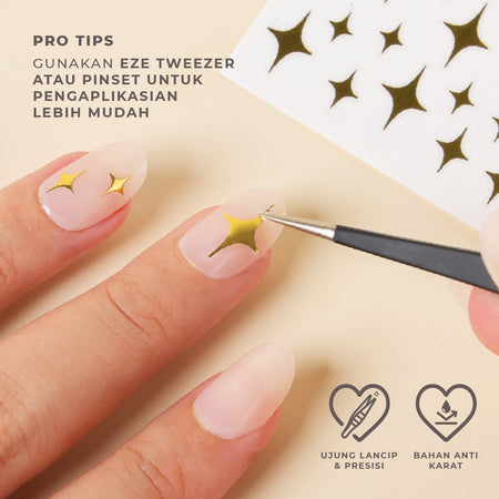 Eze Tweezer  (Pinset Nail Art Sicker Ujung Runcing)